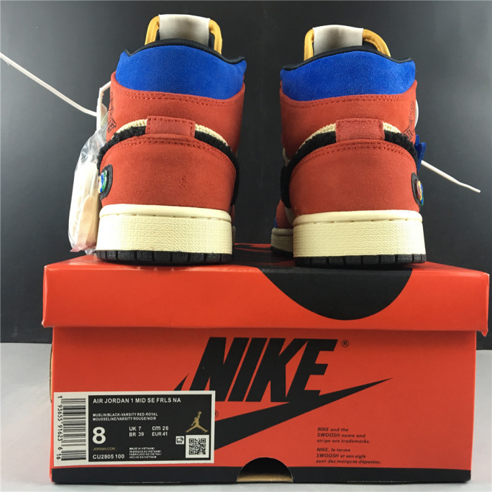 air jordan 1 mid blue the great cu2805-100