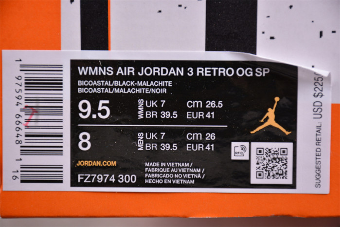 nina Ch*el abney x air jordan 3 og sp wmns fz7974-300