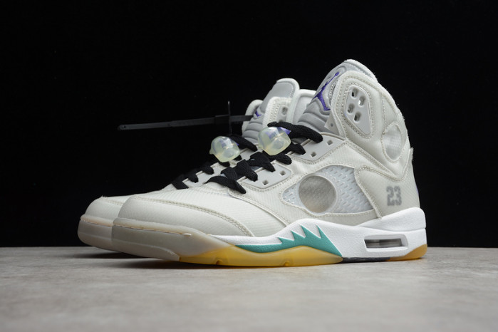 ofw air jordan 5 white green purple ct8480-105