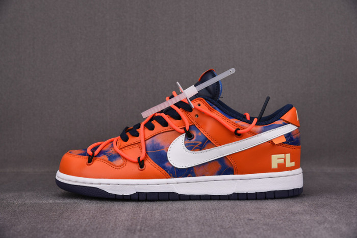 OFW x Nike SB Dunk Low Orange Perple White Shoes CT0856-801