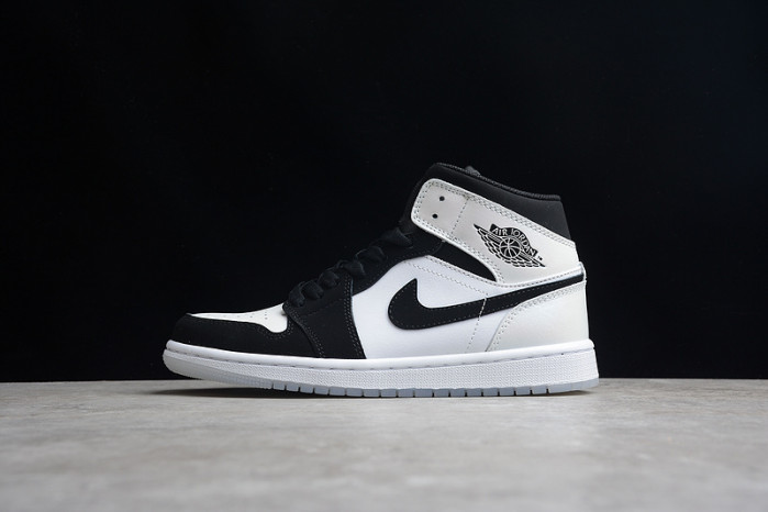 air jordan 1 mid white black diamond dh6933-100