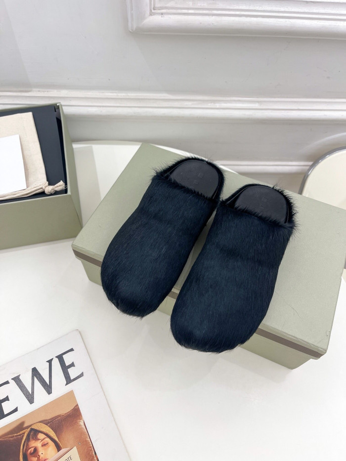 black long hair calfskin fussbett sabot mar01