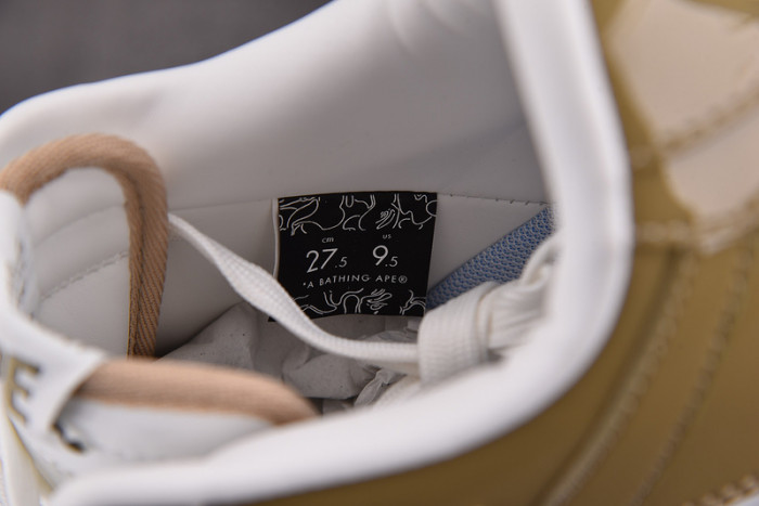 A Bathing Ape Bape Sta Patent Leather White Khaki 1I70-291-022