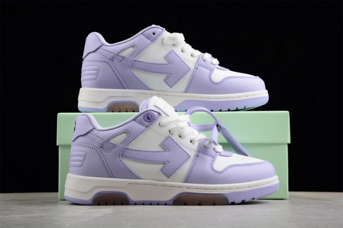 OW Out Of Office Calf Leather White Lilac OWIA259F22LEA0010136
