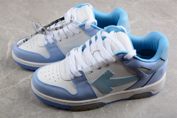 OFW OOO Low Out Of Office Calf Leather White Light Blue OMIA189S21LEA0010140