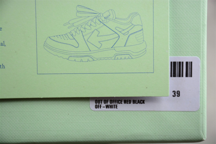 OFW Out Of Office OOO Low Tops Black White Red OMIA189S22LEA0012510