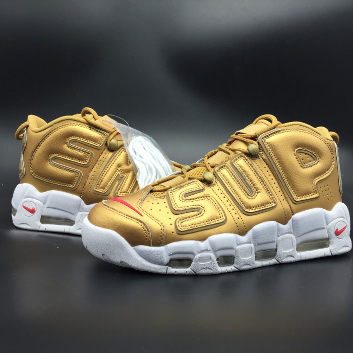 nike air more uptempo "S*p*e" metallic gold/white 902290-700