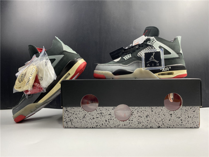ofw x air jordan 4 “bred” black/red cv9388-001