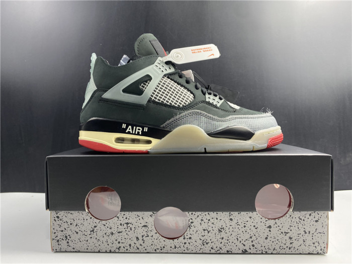 ofw x air jordan 4 “bred” black/red cv9388-001