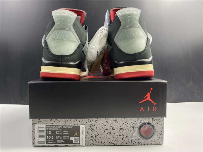 ofw x air jordan 4 “bred” black/red cv9388-001