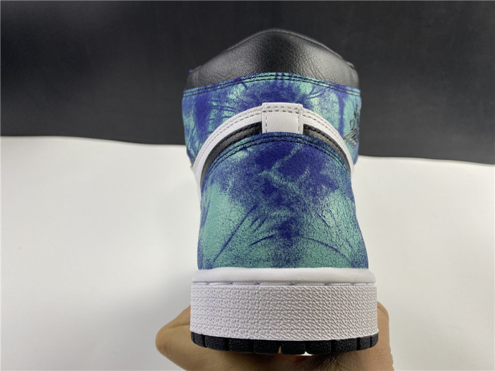 air jordan 1 tie-dye white black aurora green cd0461-100