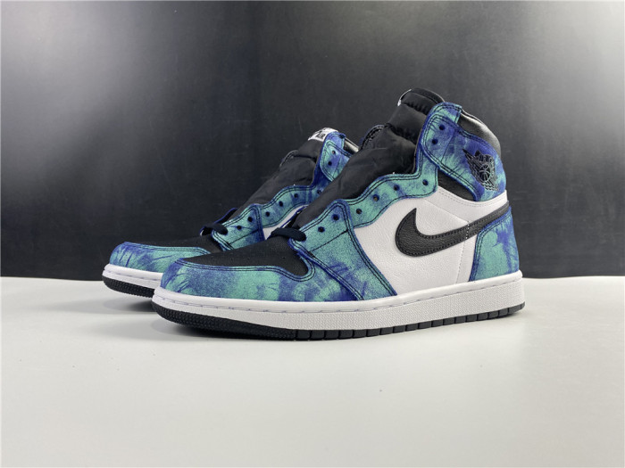 air jordan 1 tie-dye white black aurora green cd0461-100