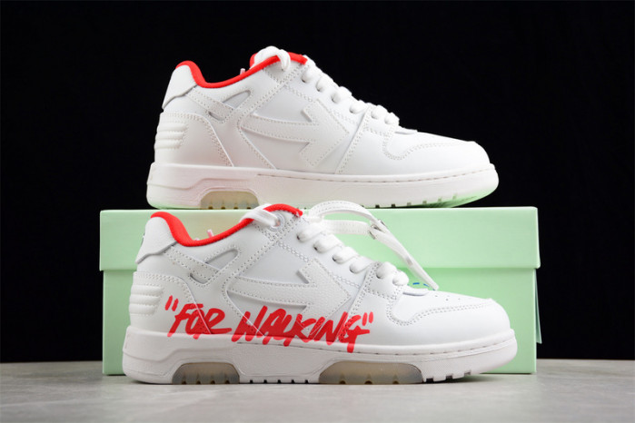 OW Out Of Office OOO Low Tops White Red OMIA189S23LEA0030125