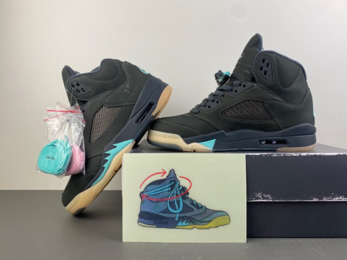 Air Jordan 5 Retro SoleFly Black Aurora Green IU0734-001