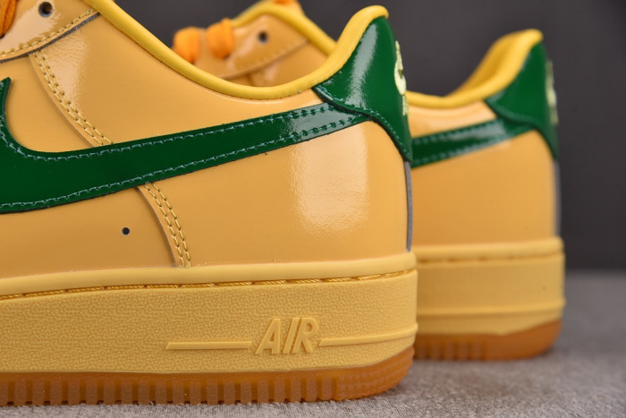 Nike Air Force 1 Low Patent Leather Topaz Gold Pine Green IO4489-700
