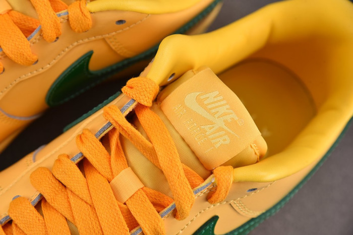 Nike Air Force 1 Low Patent Leather Topaz Gold Pine Green IO4489-700